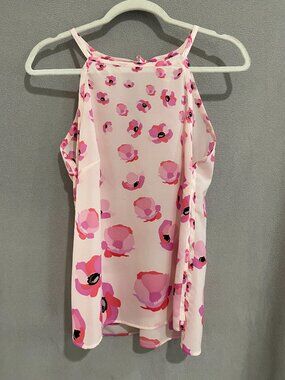 Cabi Pink Floral Sleeveless Blouse Size Small Lightweight Flow Top